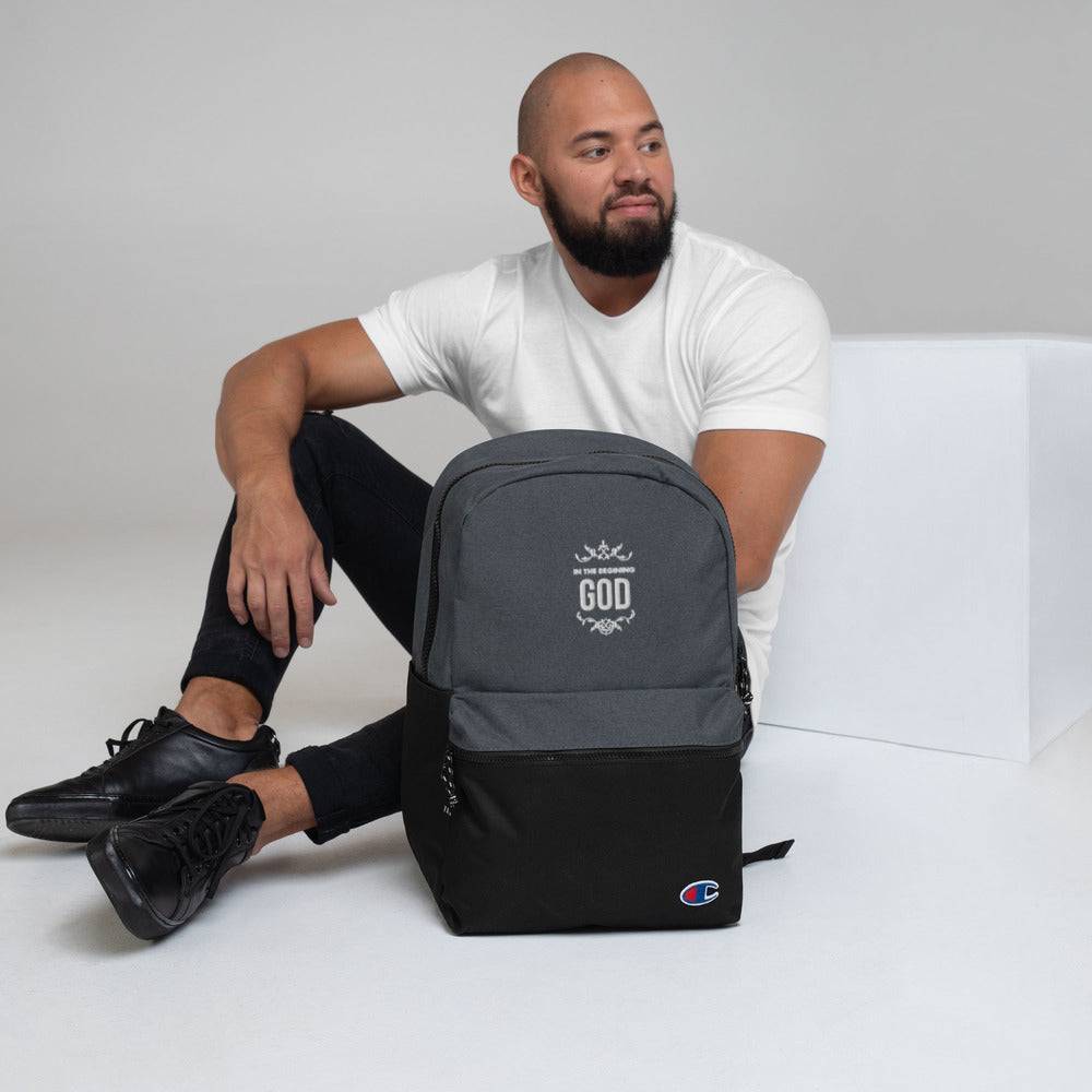 In The Beginning God (Genesis 1:1) Champion Backpack - Have You Read The Red