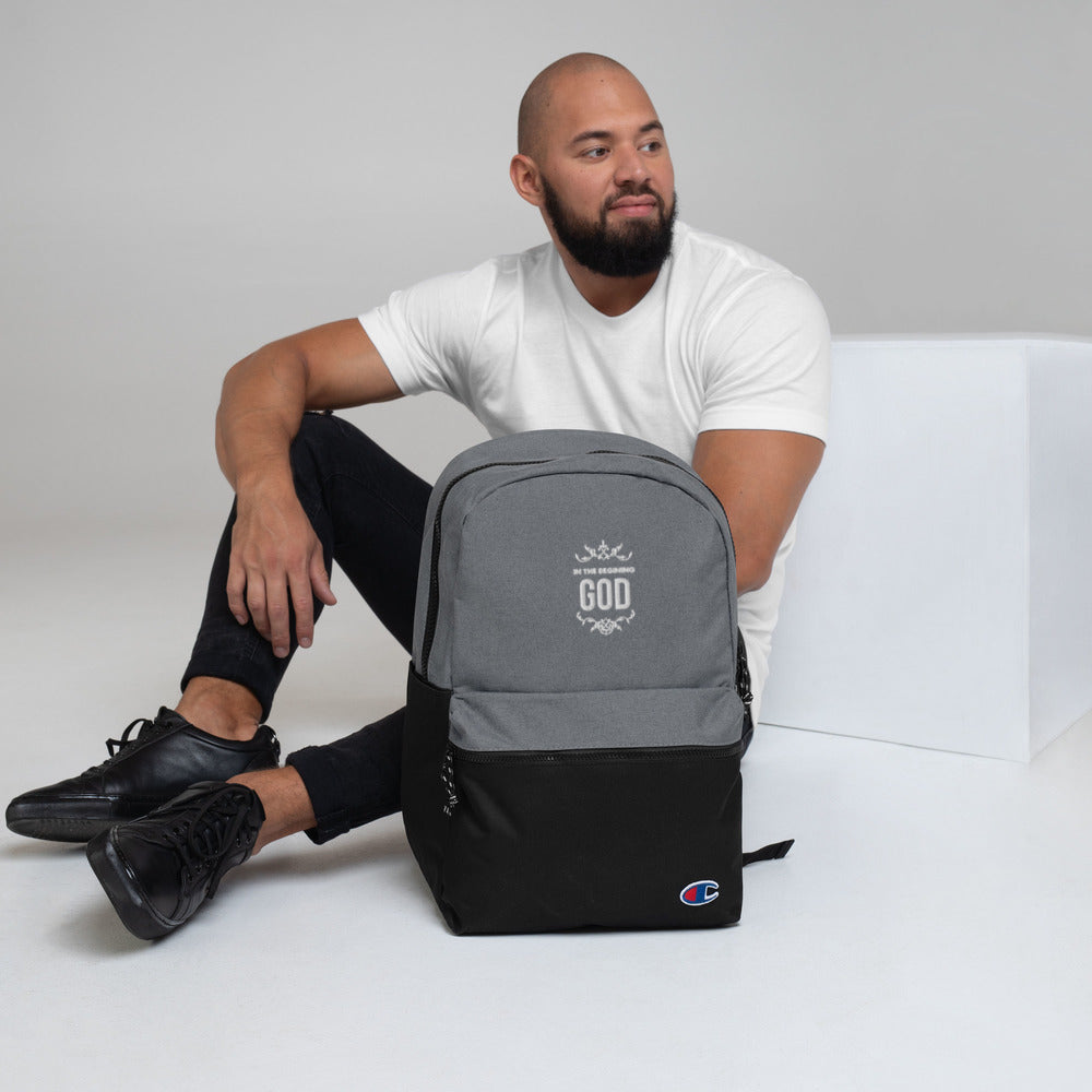In The Beginning God (Genesis 1:1) Champion Backpack - Have You Read The Red