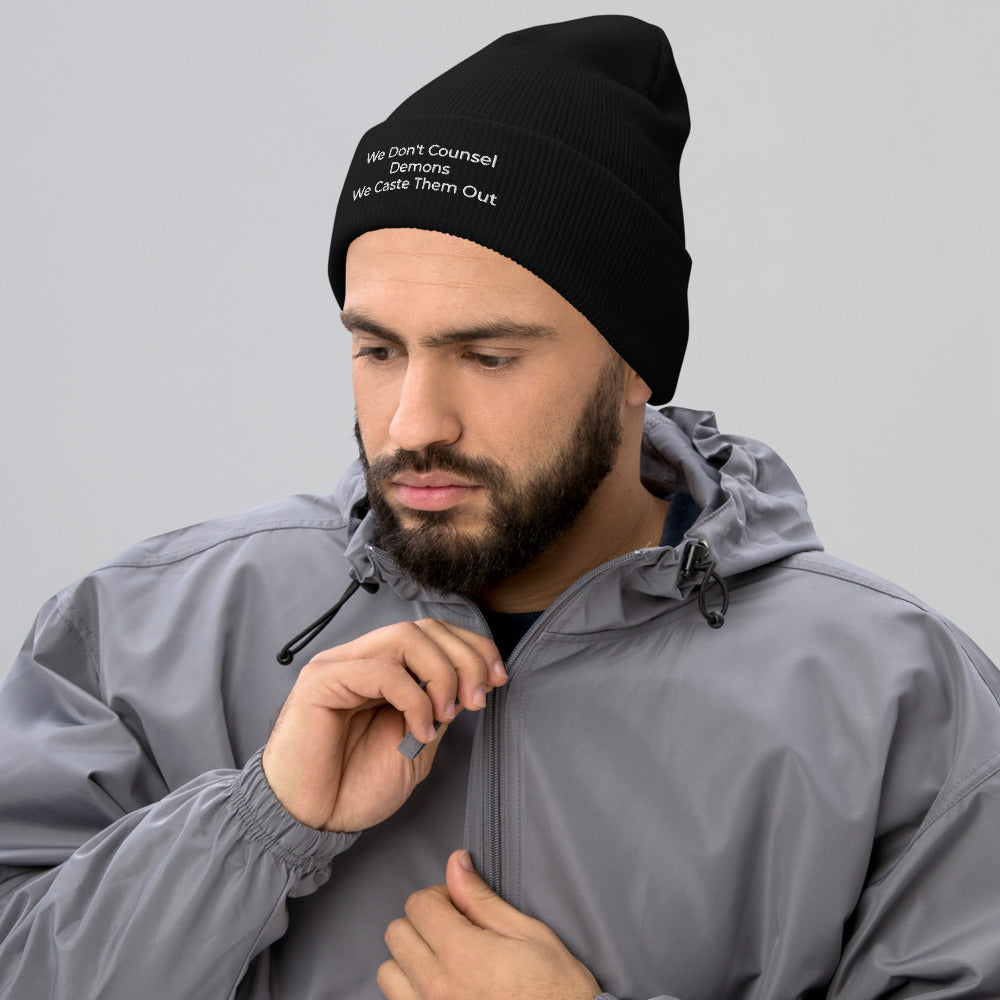 We Don't Counsel Demons Cuffed Beanie - Have You Read The Red