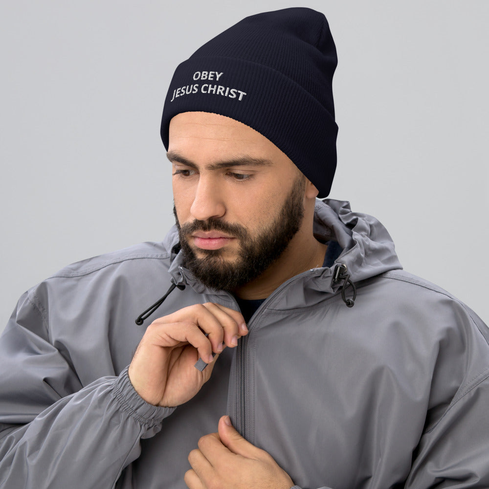 Obey Jesus Christ Cuffed Beanie - Have You Read The Red