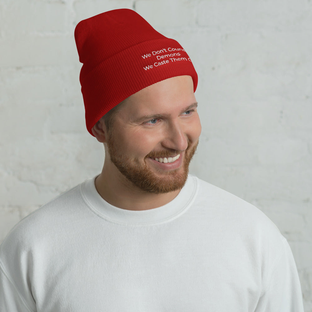 We Don't Counsel Demons Cuffed Beanie - Have You Read The Red