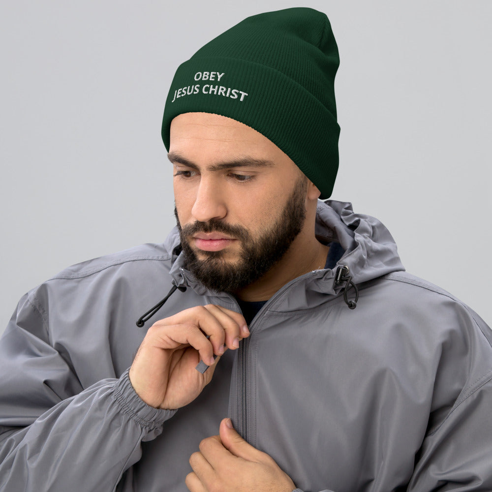 Obey Jesus Christ Cuffed Beanie - Have You Read The Red
