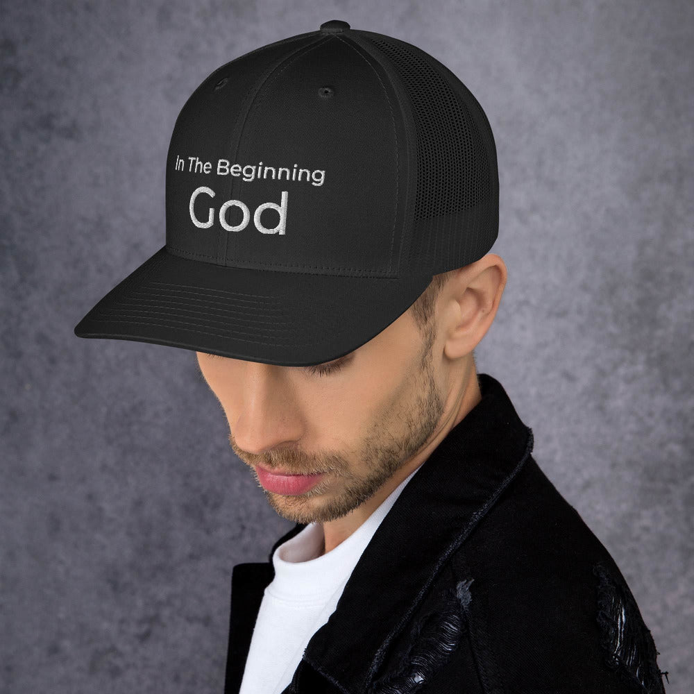 In The Beginning God Trucker Cap - Have You Read The Red