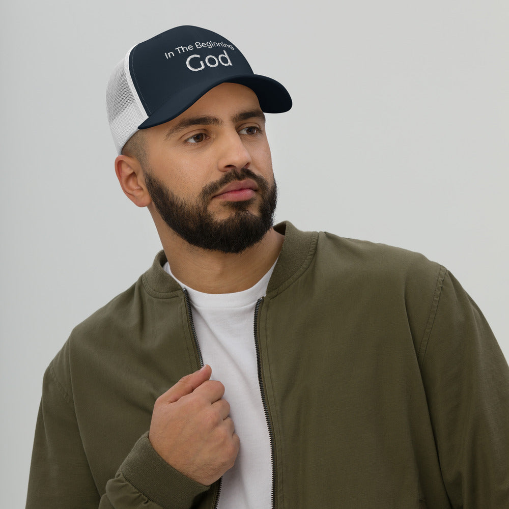 In The Beginning God Trucker Cap - Have You Read The Red