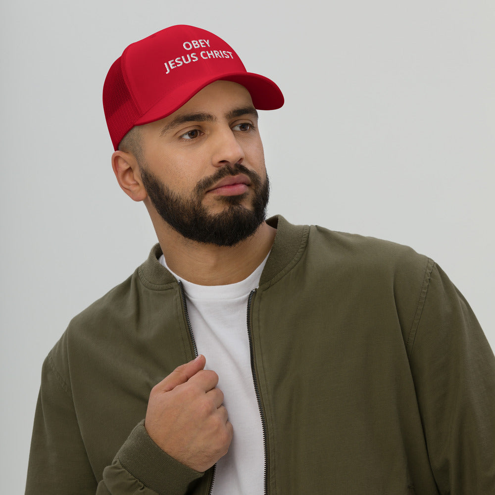 Obey Jesus Trucker Cap - Have You Read The Red