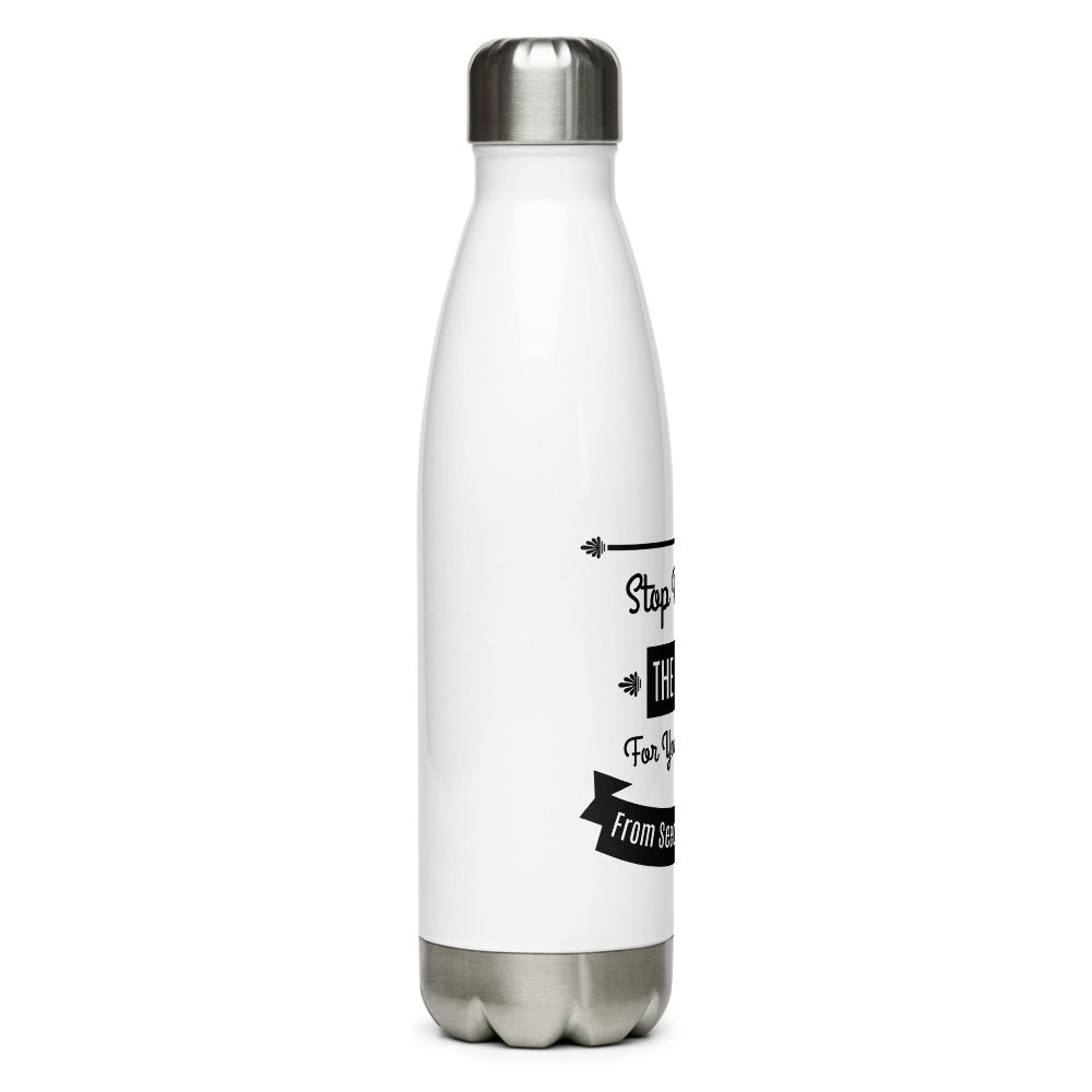 Stop Blaming The Devil For Your Harvest Of Seeds You Have Sown (Proverbs 22:8) Water Bottle - Have You Read The Red